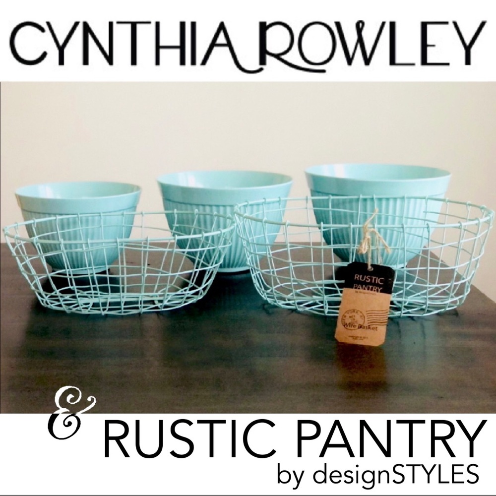 Cynthia Rowley Bowl Trio+Rustic Pantry Basket Duo